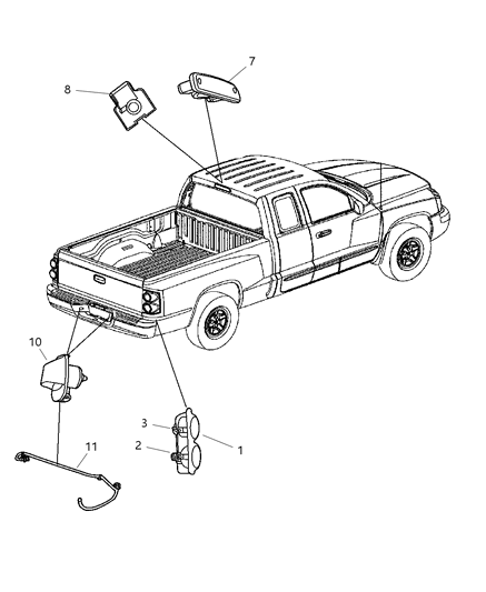 2005 Dodge Dakota Lamp Tail Stop Backup Diagram for 55077604AC