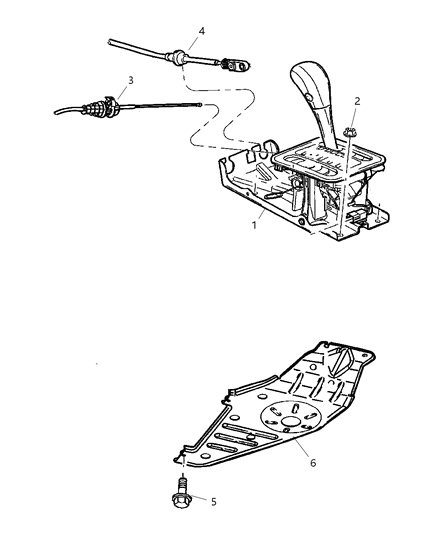 2004 Jeep Grand Cherokee Housing And Lever Shifter Diagram for 52080434AA