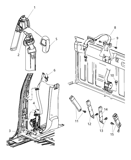 2011 Ram 1500 Seat Belts Front Diagram 3 - Thumbnail