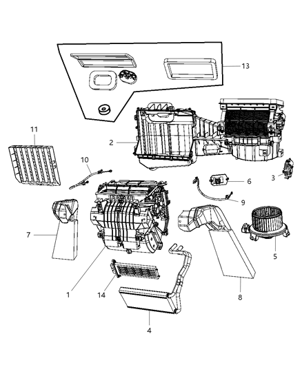 2009 Jeep Wrangler Heater Unit Diagram 1 - Thumbnail