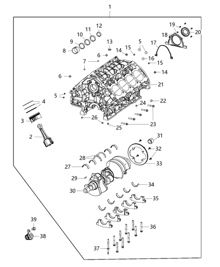 2018 Ram 2500 Engine Cylinder Block And Hardware Diagram 2 - Thumbnail