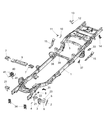 2020 Ram 3500 Pickup Frame, Complete Diagram