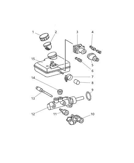 2002 Dodge Sprinter 2500 Cylinder Brake Master Diagram for 5103639AA