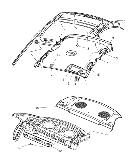 2000 Dodge Neon Visor Illuminated Diagram for PY93TL2AB