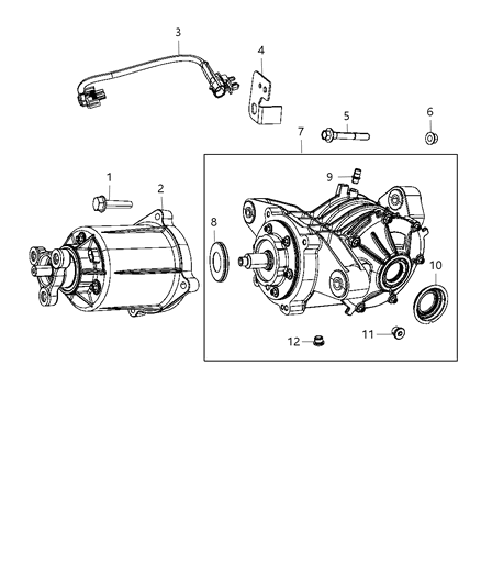 2013 Dodge Journey Differential Rear Axle Diagram for 5157002AB