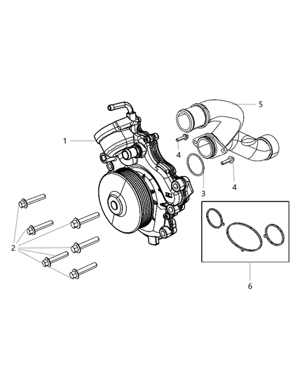 2014 Chrysler 300 Water Pump & Related Parts Diagram 2 - Thumbnail