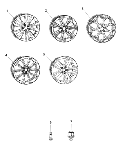 2017 Chrysler 300 Wheels & Hardware Diagram
