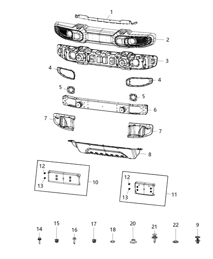 2019 Jeep Wrangler Bumper Diagram 2 - Thumbnail