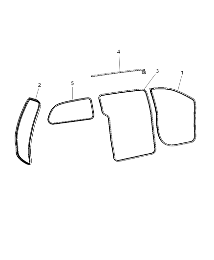 2008 Chrysler Town & Country Weatherstrip Front Door Opening Diagram for 1DA08ES3AB