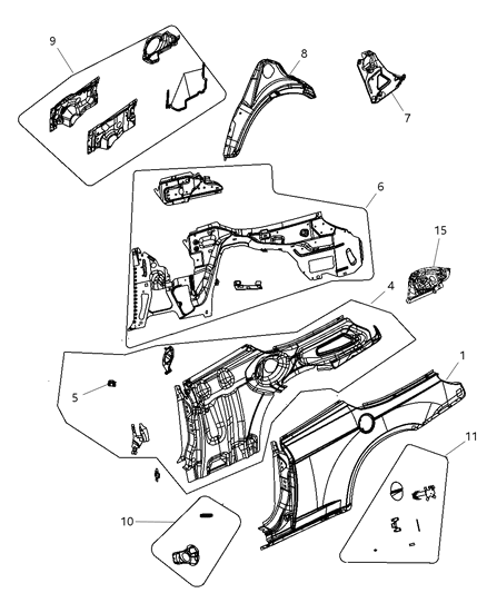 2007 Chrysler Sebring Quarter Panel Diagram 2 - Thumbnail