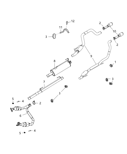 2015 Ram 1500 Pipe Exhaust Extension Diagram for 68160589AB