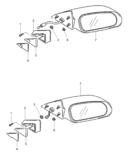 2000 Chrysler Sebring Mirror Assembly, Black Diagram for MB882392