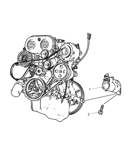 2002 Jeep Liberty Starter & Mounting Diagram 1 - Thumbnail