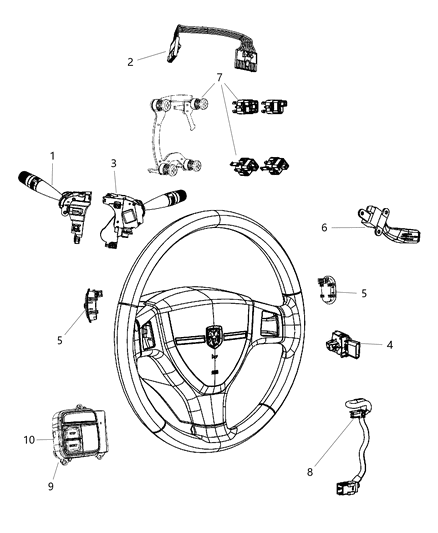 2013 Jeep Compass Turn Signal Switch Diagram for 5183952AF