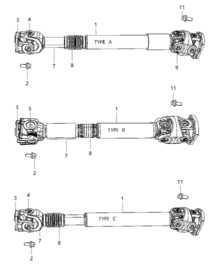 2008 Dodge Ram 3500 Pickup Shaft , Drive , Front Diagram 2 - Thumbnail