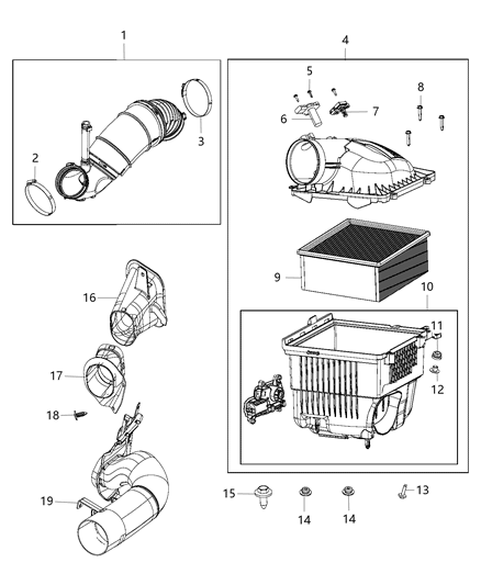 2015 Ram 5500 Shield Air Intake Diagram for 68137152AC