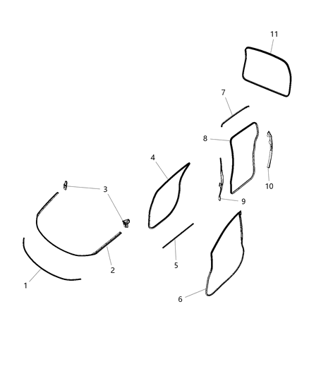2019 Chrysler Pacifica Rear Seal, Passenger Side Diagram for 68280518AB