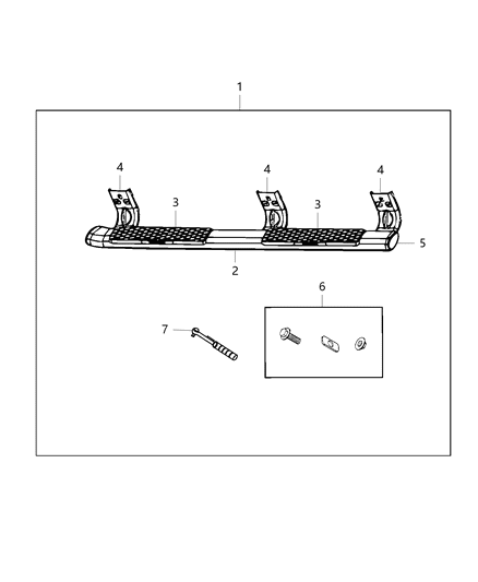 2014 Ram 2500 Step Kit, Tubular Side Diagram 1 - Thumbnail