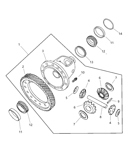 2001 Dodge Neon Differential of Manual Transmission Diagram