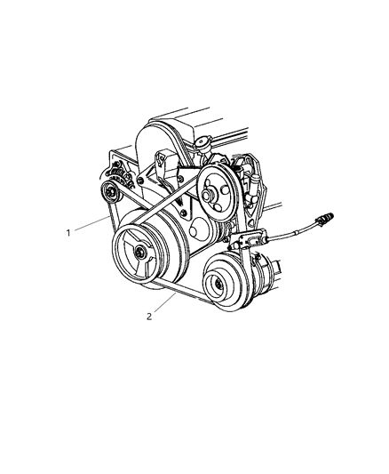 1997 Dodge Neon Power Steering Belt Diagram for 4668340