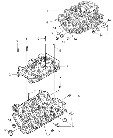 2009 Jeep Commander Engine Cylinder Block And Hardware Diagram 1 - Thumbnail