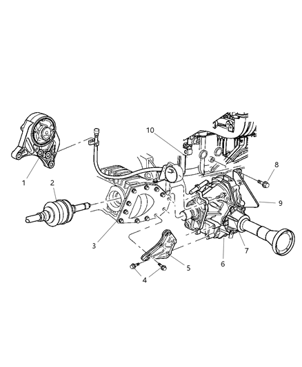 2003 Chrysler Town & Country Mount Bracket Diagram for 4518738