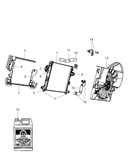 2010 Jeep Commander Hose Radiator Outlet Diagram for 55116868AE