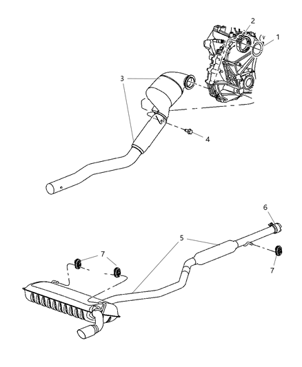 2007 Dodge Caliber Exhaust System Diagram 2 - Thumbnail