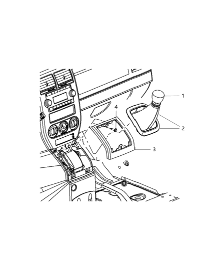 2008 Dodge Caliber Gear Shift Boot , Knob And Bezel Diagram 2 - Thumbnail