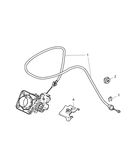 2005 Dodge Neon Throttle Cable Diagram for 5045253AB