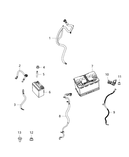 2020 Jeep Compass Wiring Battery Positive Diagram for 68309063AD