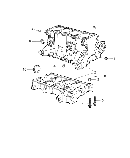 2004 Dodge Neon Cylinder Block Diagram 1 - Thumbnail