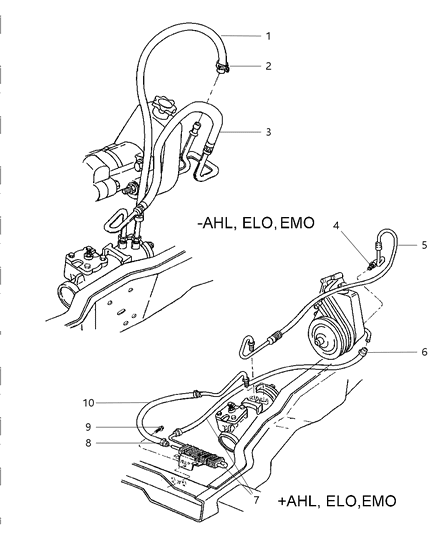 1998 Dodge Ram 3500 Quad & Club Cab Power Steering Hoses Diagram 1 - Thumbnail