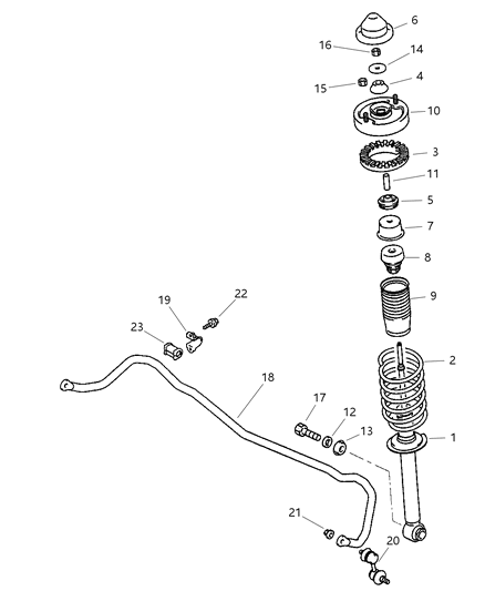 2002 Dodge Stratus Stabilizer Bar Bushing, Rear Diagram for MR297629