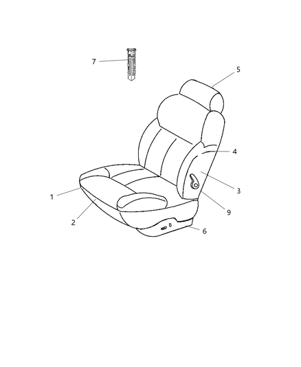 2002 Dodge Intrepid Front Seat Diagram 3 - Thumbnail