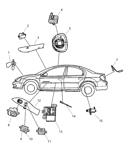 2001 Dodge Neon Pedal Adjuster Switch Diagram for 56042387