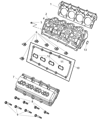 2007 Dodge Magnum Cylinder Head & Covers And Mounting Diagram 4 - Thumbnail