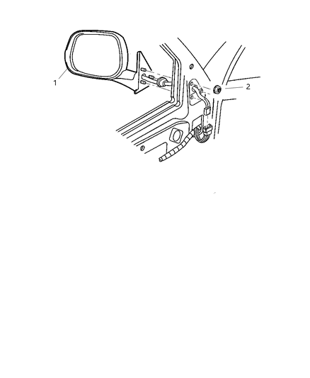 1999 Dodge Ram 3500 Regular Cab Mirrors, Exterior Diagram