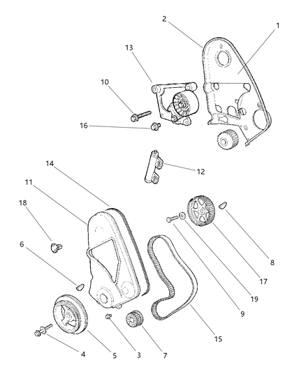 1998 Dodge Neon Timing Belt & Cover Diagram 2 - Thumbnail