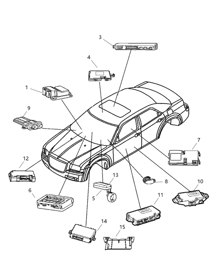 2007 Dodge Charger Occupant Module Diagram for 56043195BB
