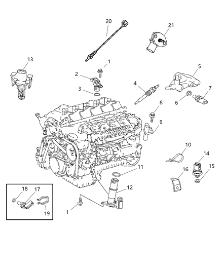2004 Dodge Sprinter 3500 Plug Glow Diagram for 5117592AA
