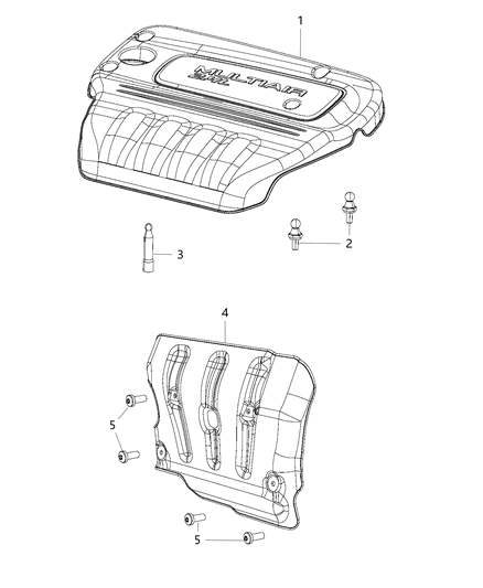 2014 Jeep Cherokee Cover Engine Diagram for 4627875AC