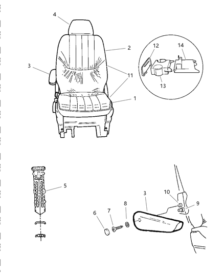 2000 Dodge Caravan Rear Quad Seats Diagram 1 - Thumbnail
