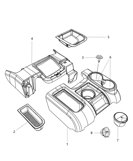 2014 Ram 3500 Pickup Floor Console Diagram 1 - Thumbnail