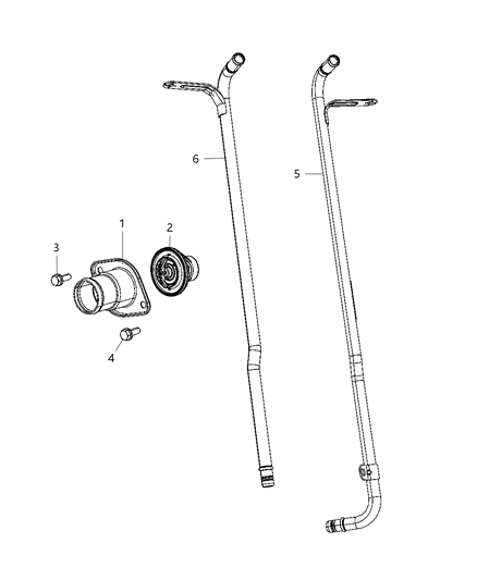 2010 Jeep Grand Cherokee Thermostat & Related Parts Diagram 2 - Thumbnail