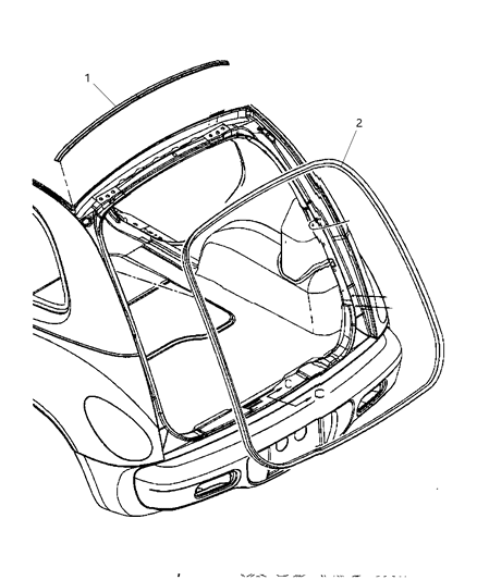 2008 Chrysler PT Cruiser Liftgate, Weatherstrips Diagram