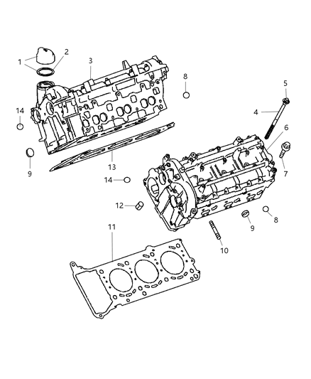 2007 Jeep Grand Cherokee Cylinder Head & Covers And Mounting Diagram 1 - Thumbnail