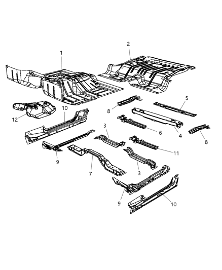 2007 Jeep Wrangler Floor Pan Diagram 1 - Thumbnail