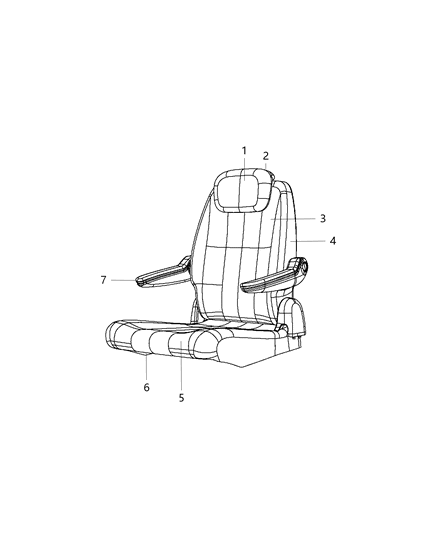 2017 Dodge Grand Caravan Rear Seat - Quad Diagram 2 - Thumbnail