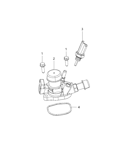 2020 Jeep Compass Thermostat & Related Parts Diagram 1 - Thumbnail